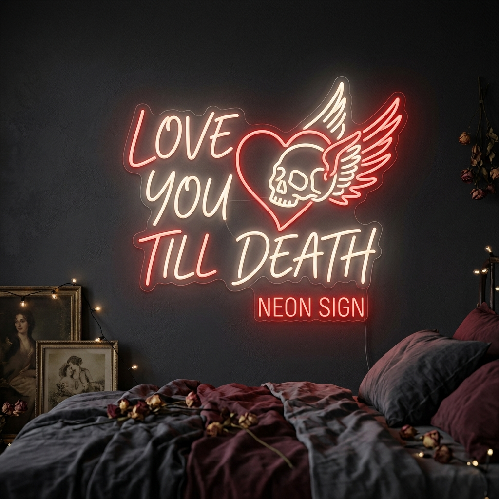 Love You Till Death Neon Sign For Romantic Decor