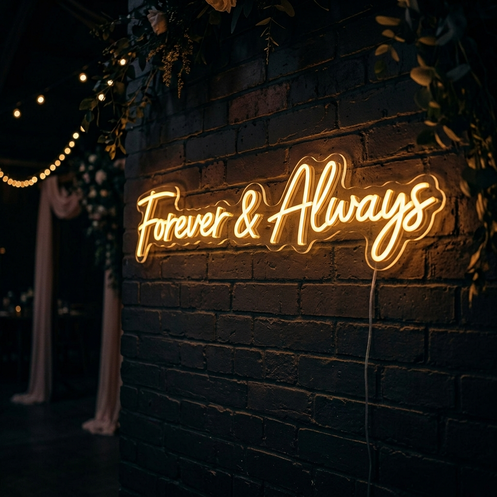 Forever & Always Neon Sign For Weddings And Love