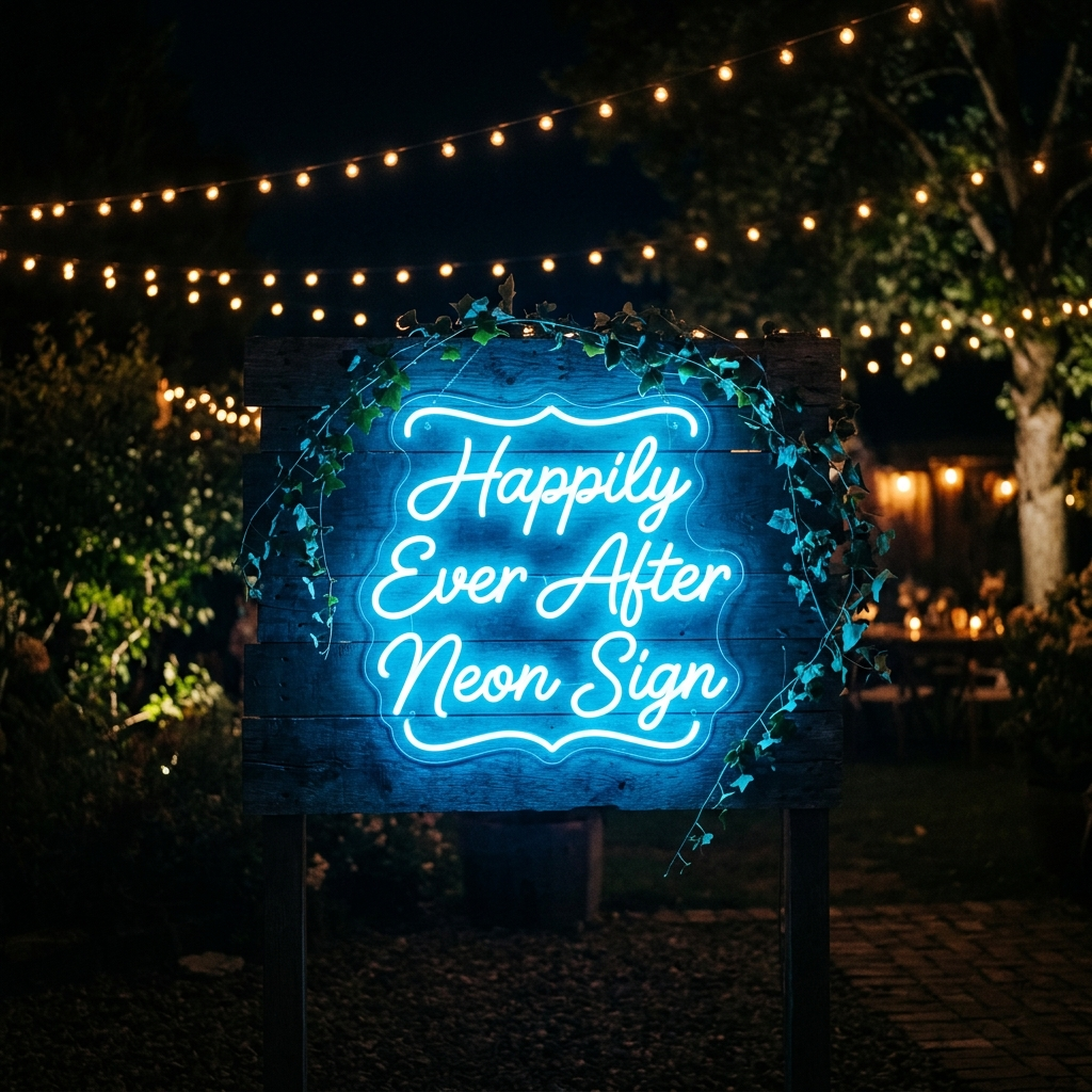 Happily Ever After Neon Sign For Weddings