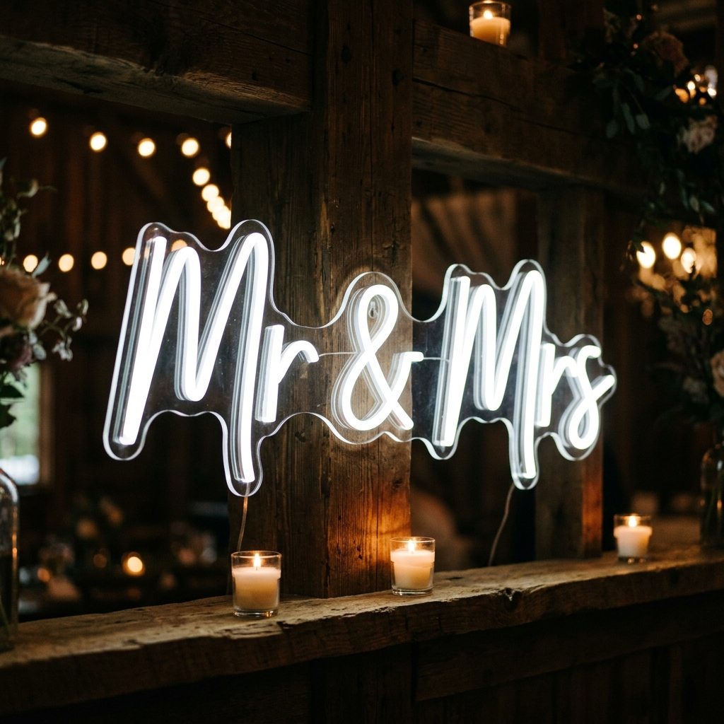 Mr & Mrs Neon Sign For Wedding Decor