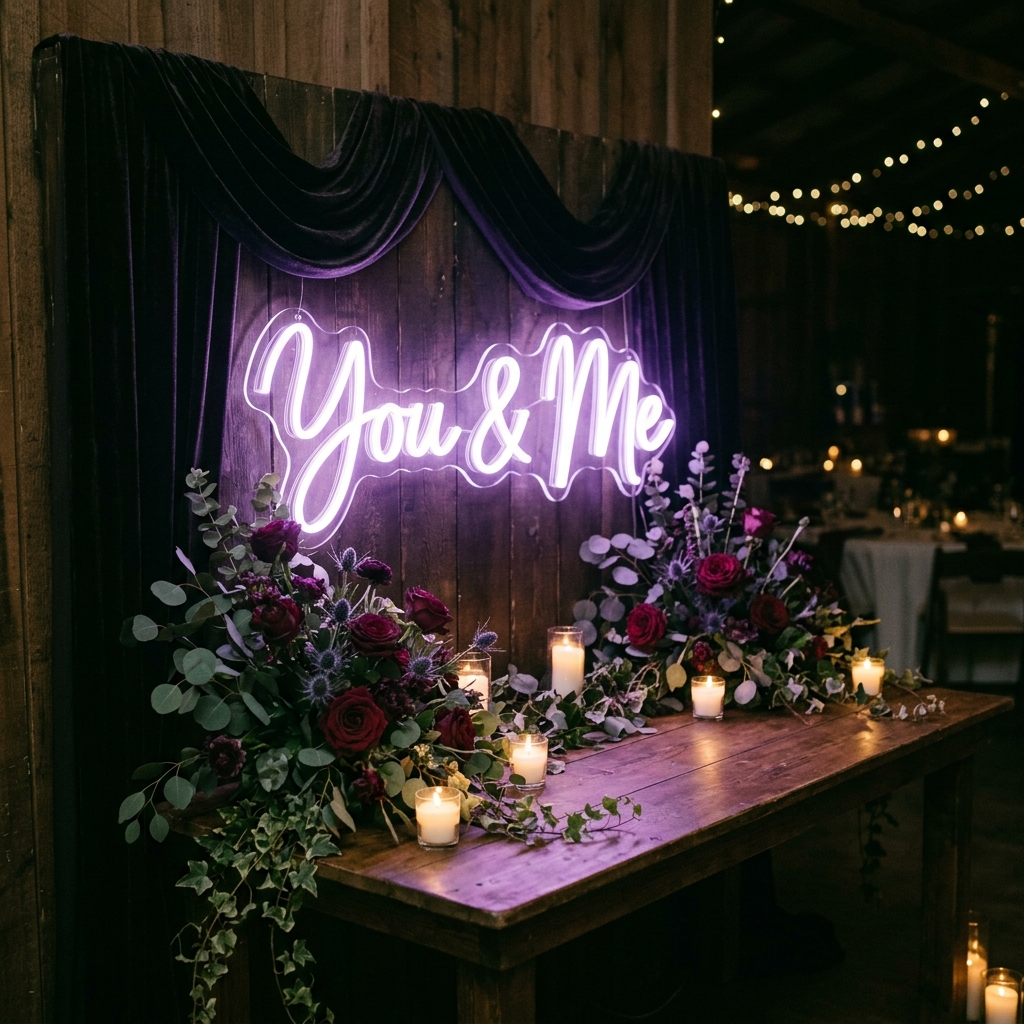 You & Me Neon Sign For Wedding Decor