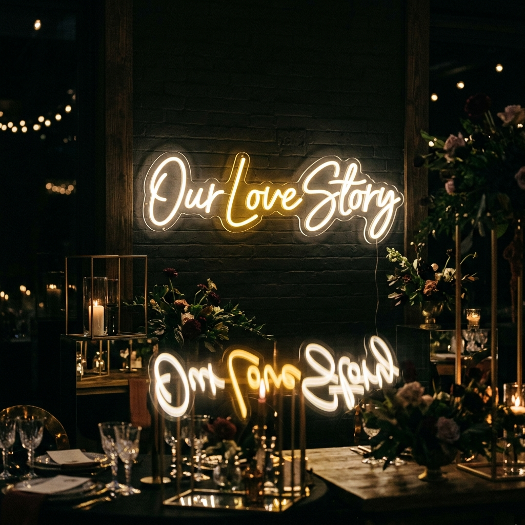 Our Love Story Neon Sign For Wedding Decor
