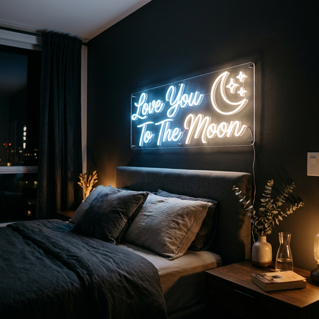 Love You To The Moon Neon Sign For Weddings