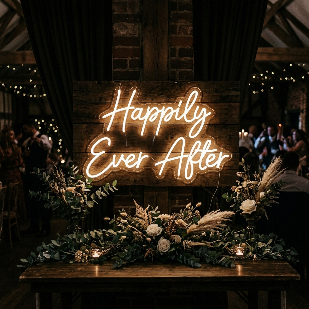 Happily Ever After Neon Sign For Weddings