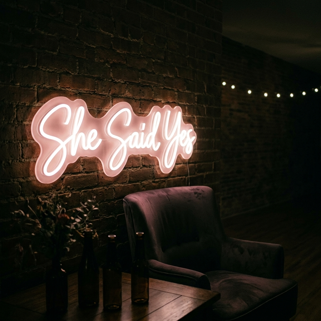 She Said Yes Neon Sign For Engagements