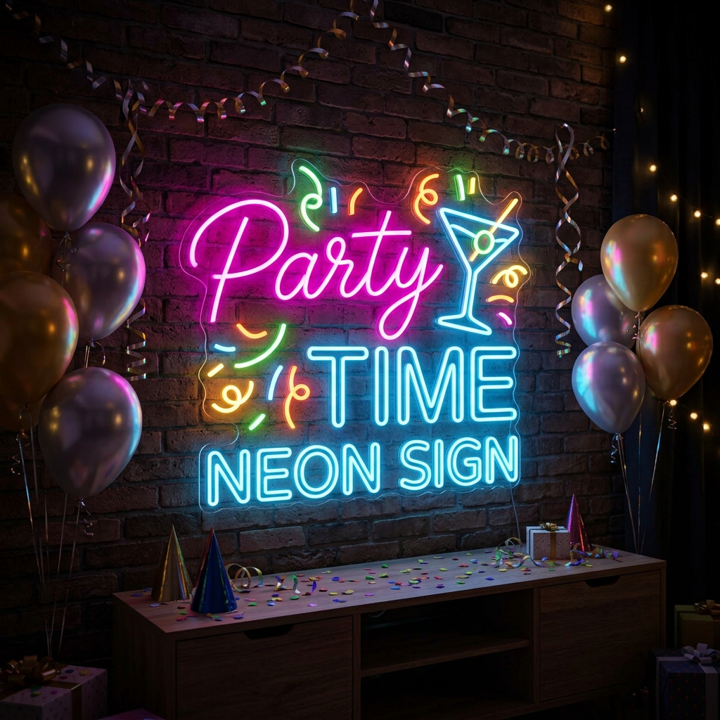 Party Time Neon Sign For Fun Celebrations