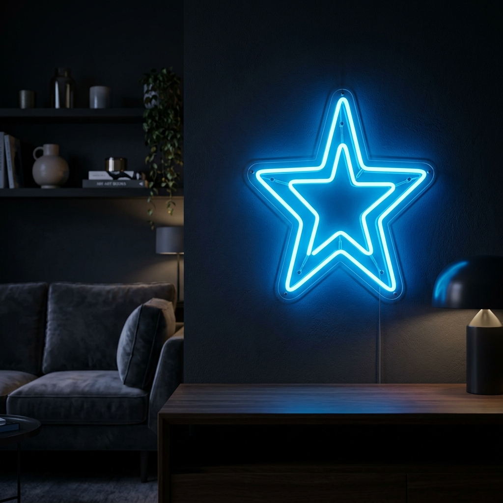 Star Neon Icon For Birthday Celebrations