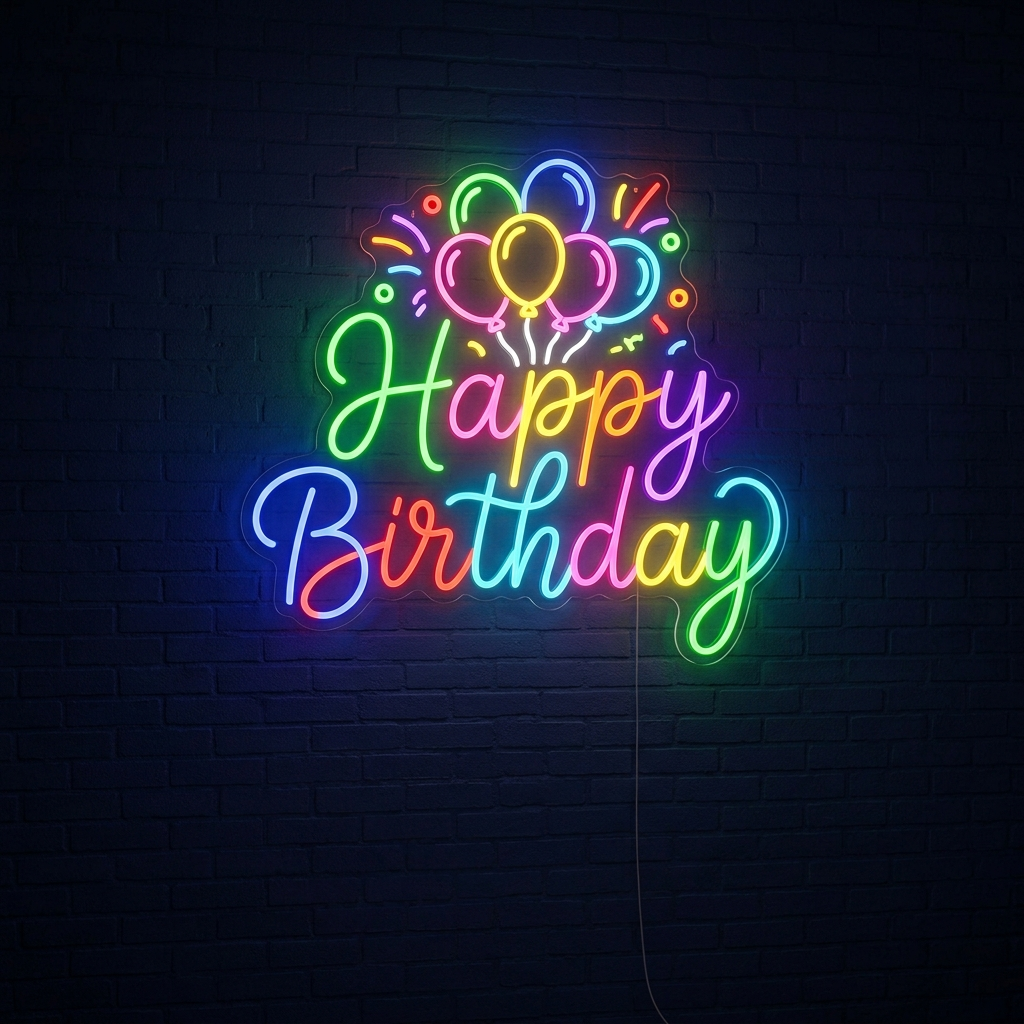 Happy Birthday Neon Sign For Celebrations