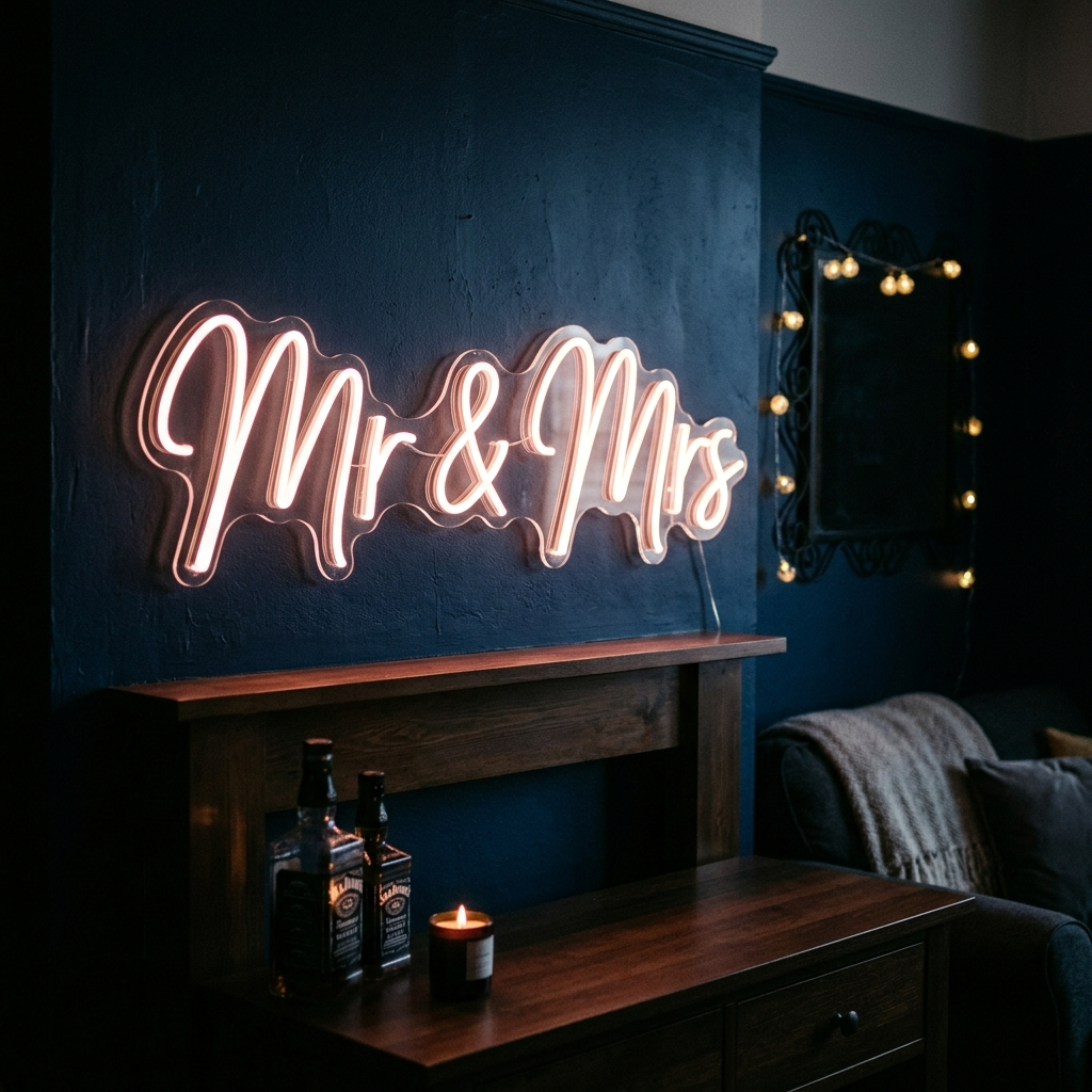 Mr & Mrs Neon Sign For Weddings And Parties