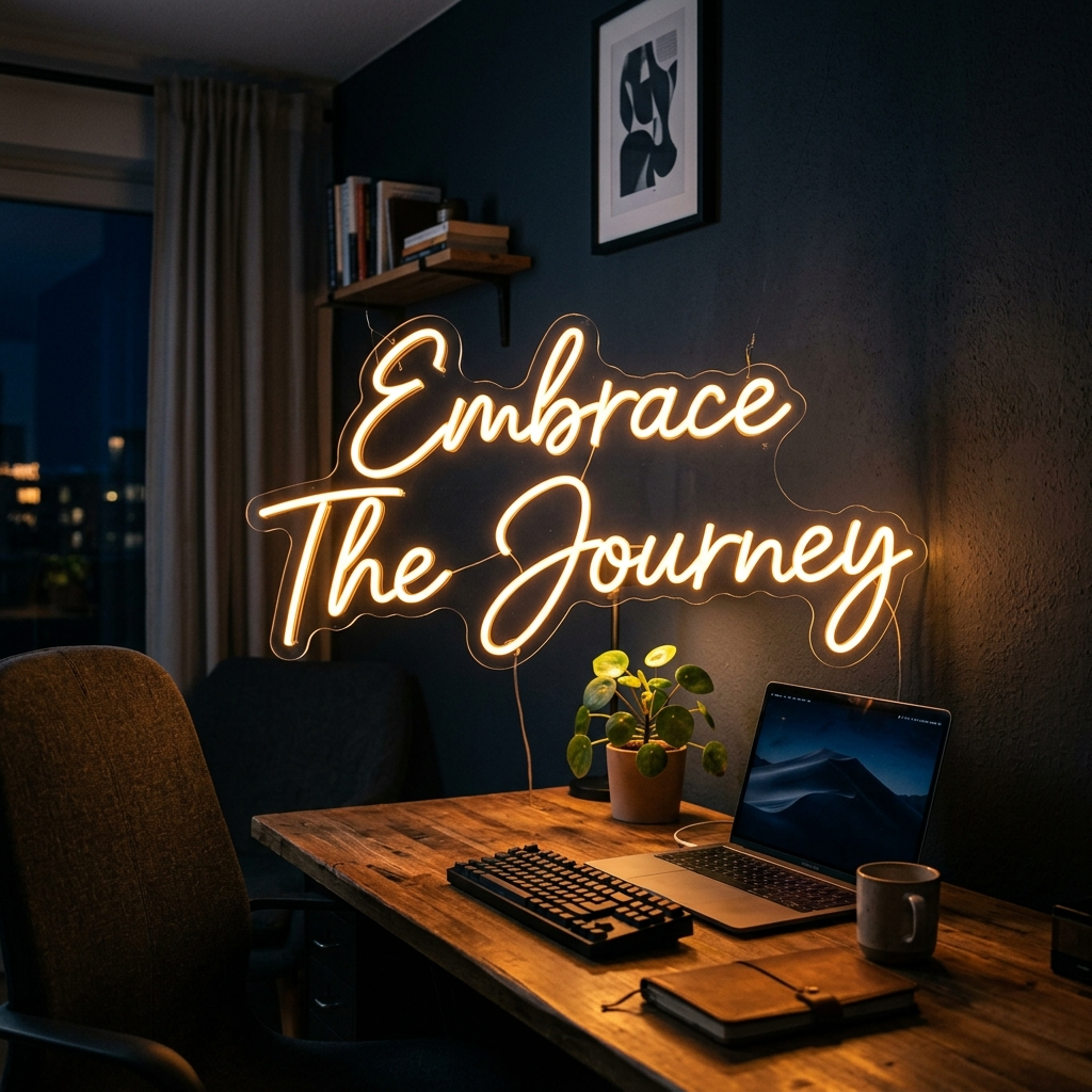 Embrace The Journey Neon Sign For Motivation