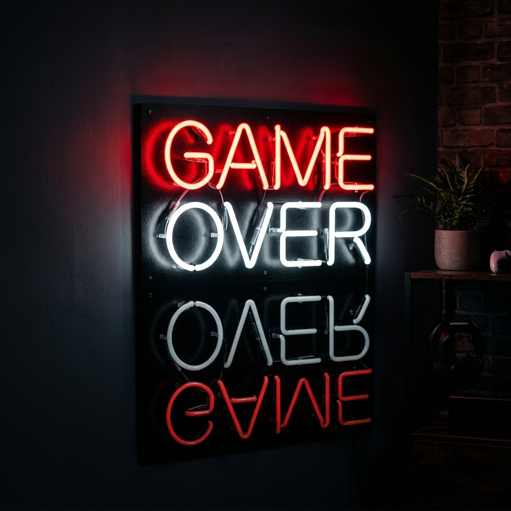 Game Over Neon Sign For Gaming Decor