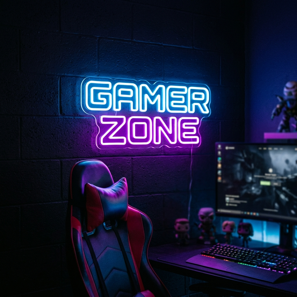Gamer Zone Neon Sign For Gaming Spaces