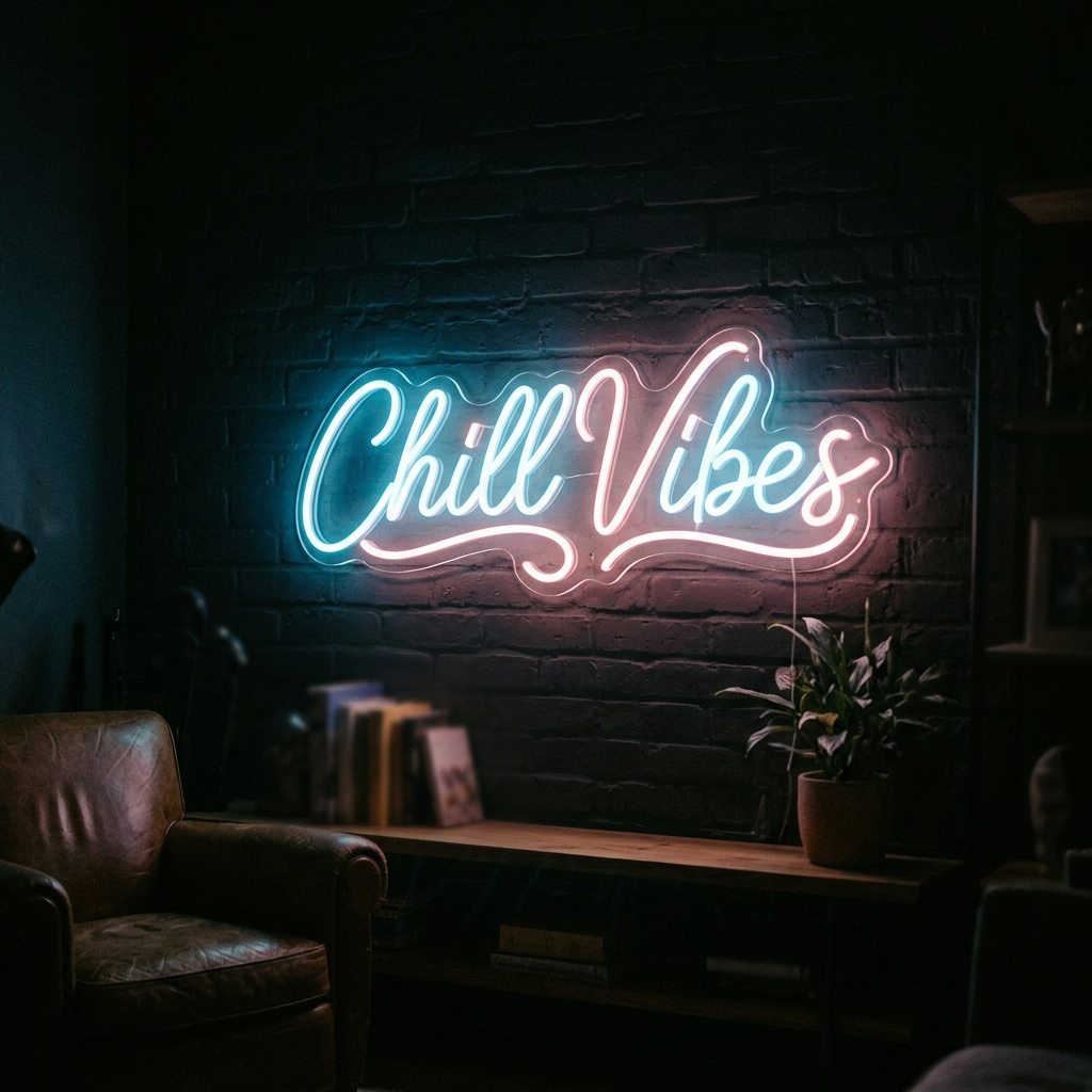 Chill Vibes Neon Sign For Aesthetic Home Decor