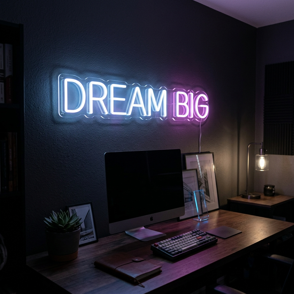 Dream Big Neon Sign For Inspirational Decor