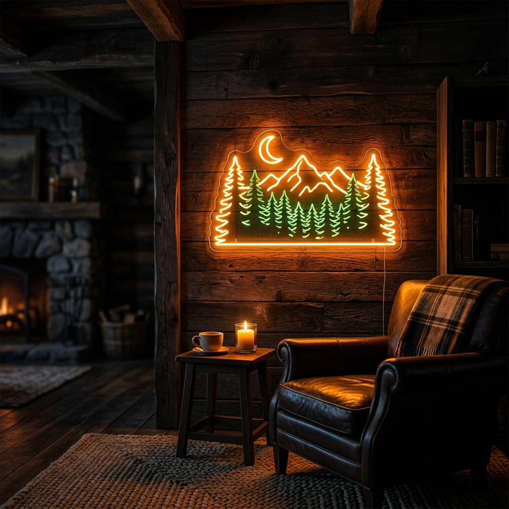 Forest Silhouette Neon Sign For Nature Lovers
