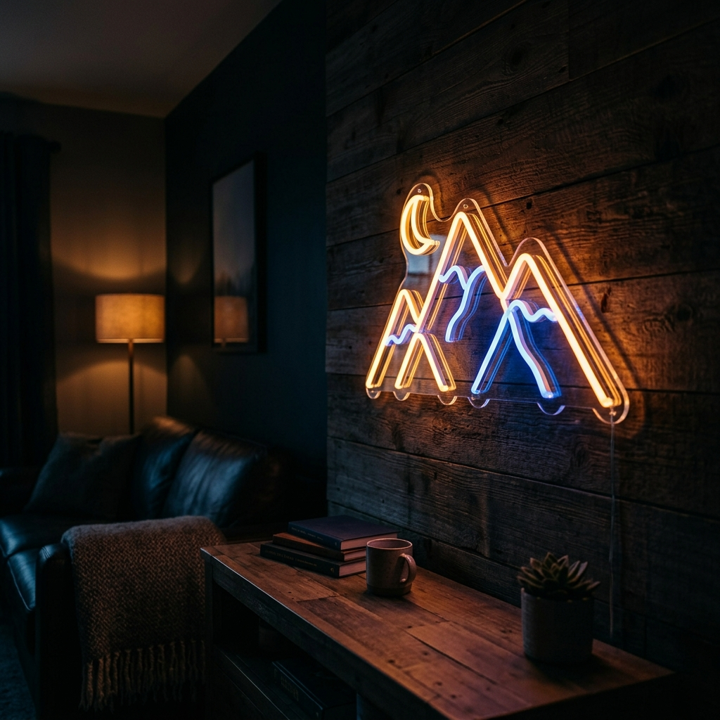 Mountain Peaks Neon Sign For Nature Lovers