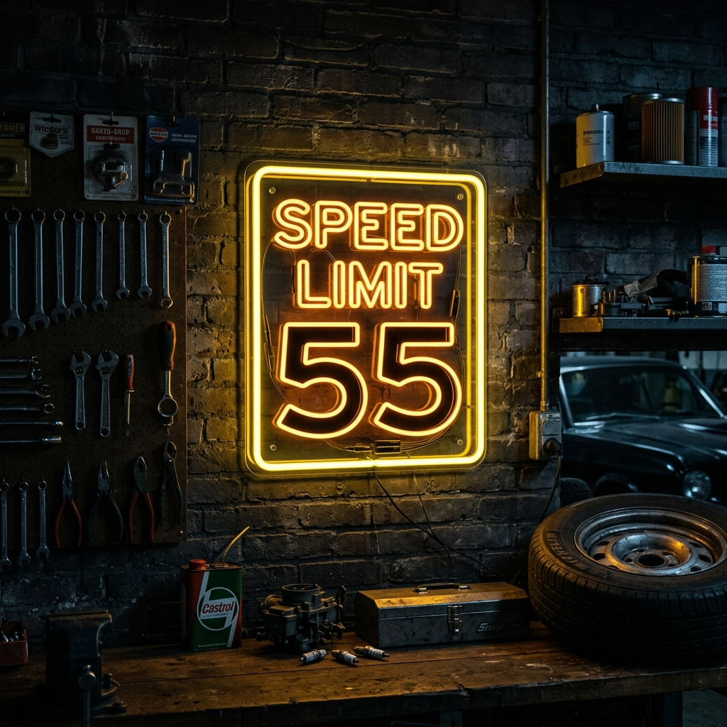 Speed Limit Neon Sign For Automotive Decor