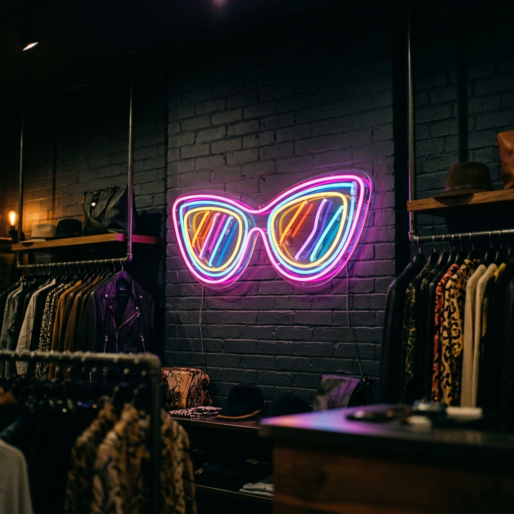 Playful Pop Art Sunglasses Neon Sign