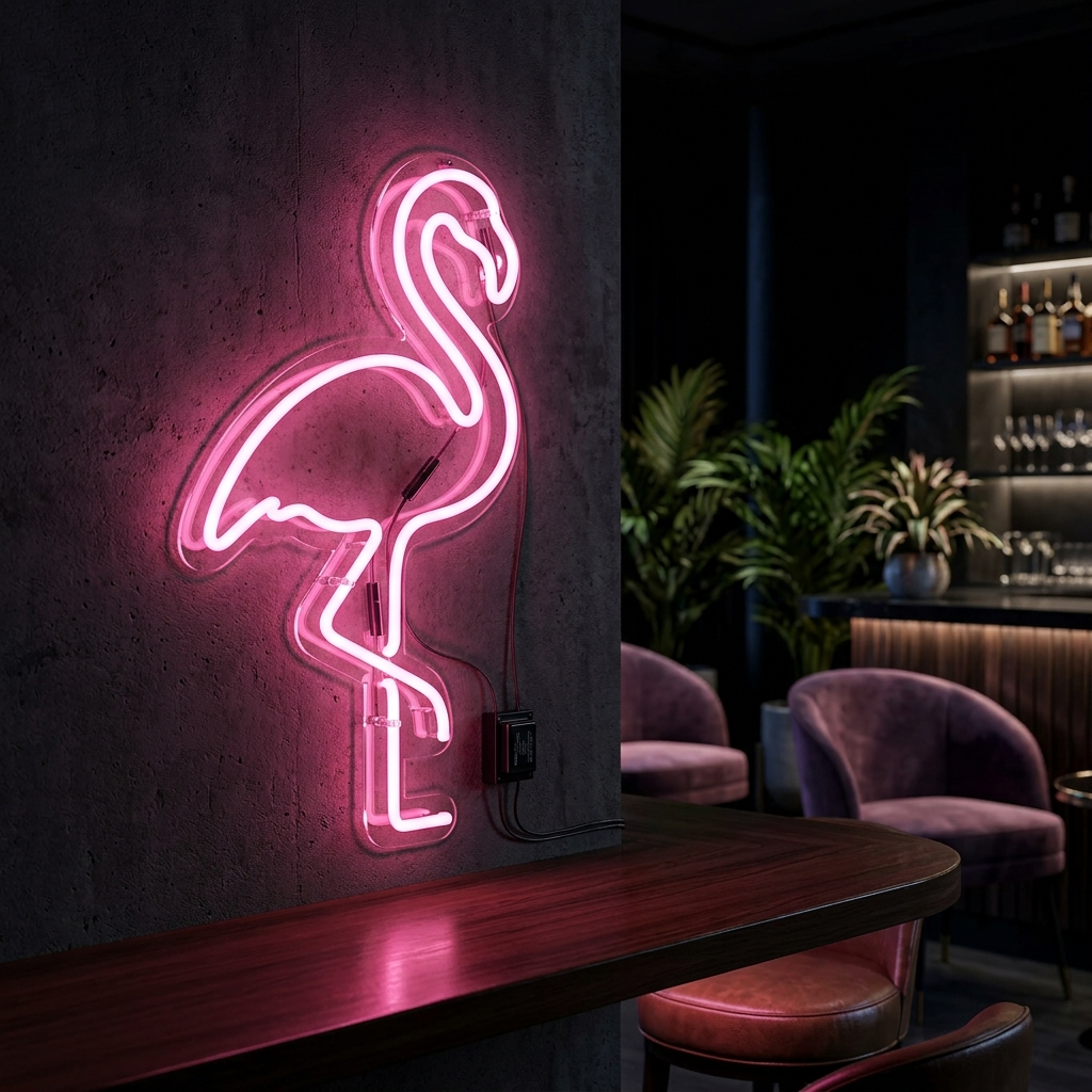 Flamingo Neon Sign For Tropical Vibes