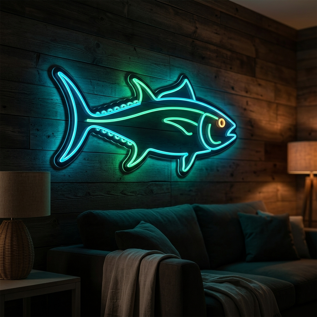Fish Outline Neon Sign For Aquatic Enthusiasts