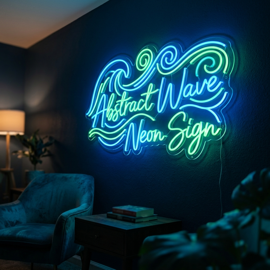 Abstract Wave Neon Sign For Artistic Decor