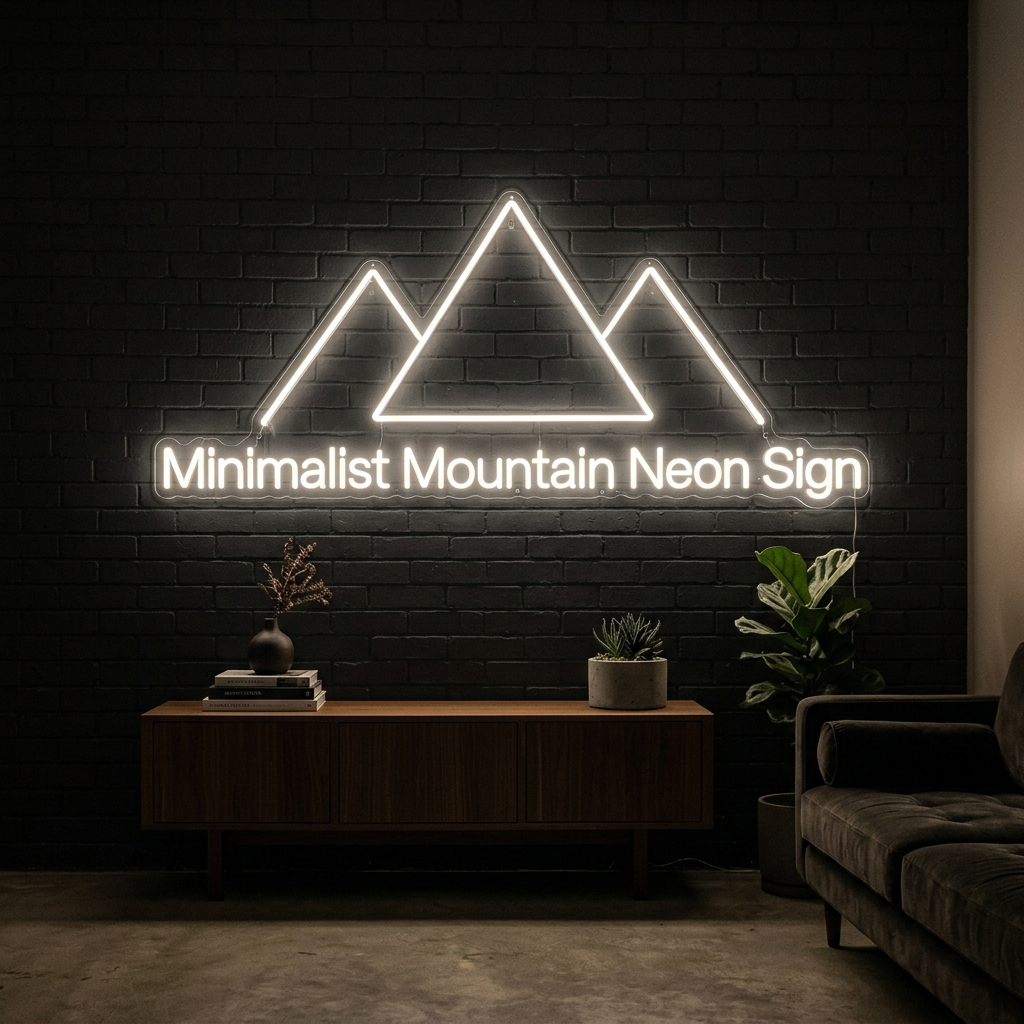 Minimalist Mountain Neon Sign For Nature Lovers