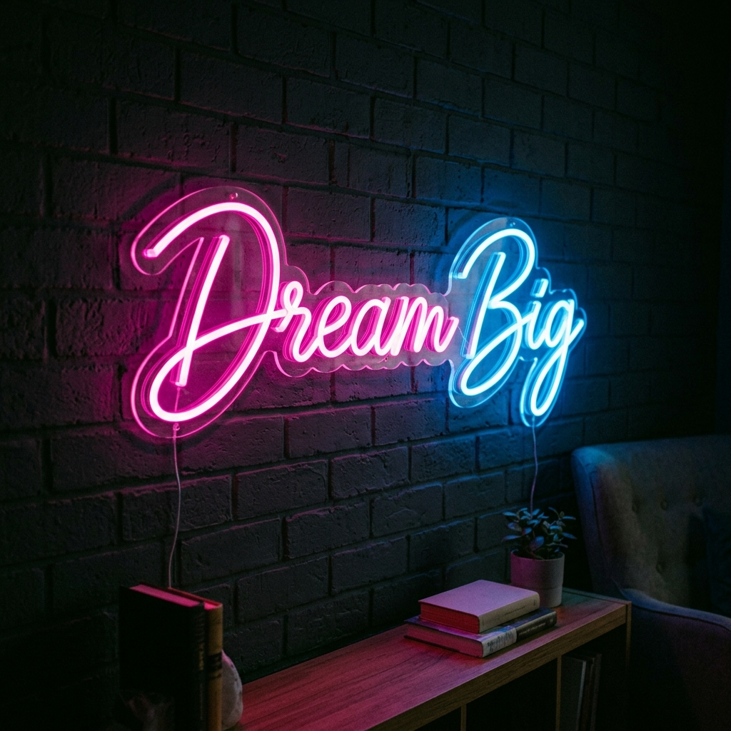 Dream Big Neon Sign For Inspirational Decor