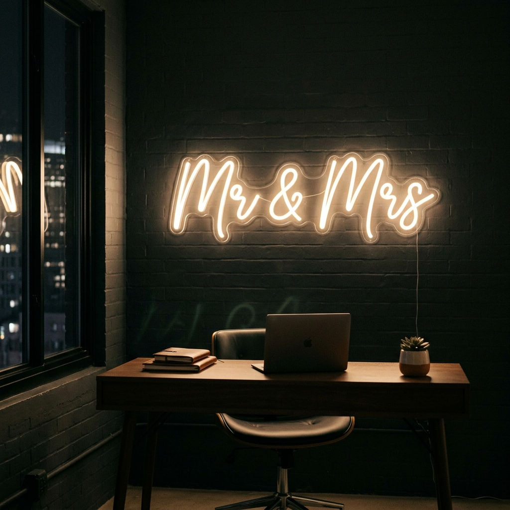 Custom Mr & Mrs Neon Sign For Wedding Backdrop