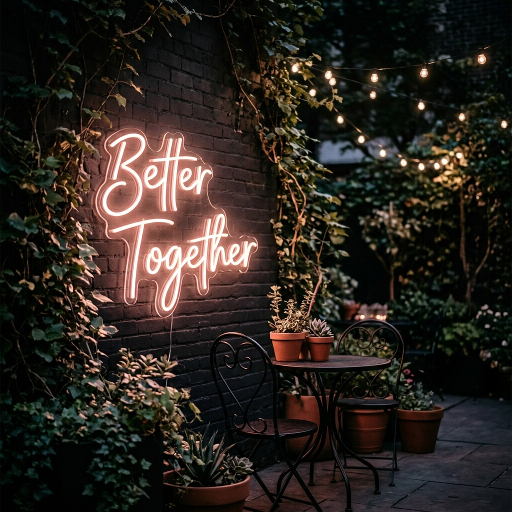 Custom Better Together Neon Sign For Wedding Backdrop