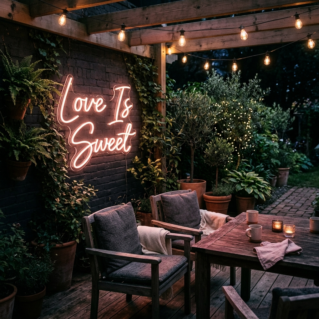 Custom Love Is Sweet Neon Sign For Wedding Backdrop
