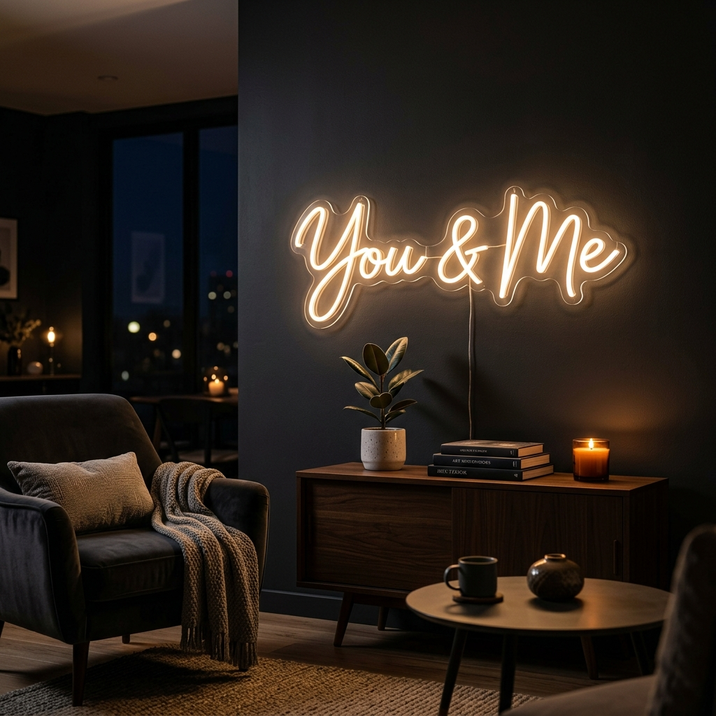 Custom You & Me Neon Sign For Wedding Decor