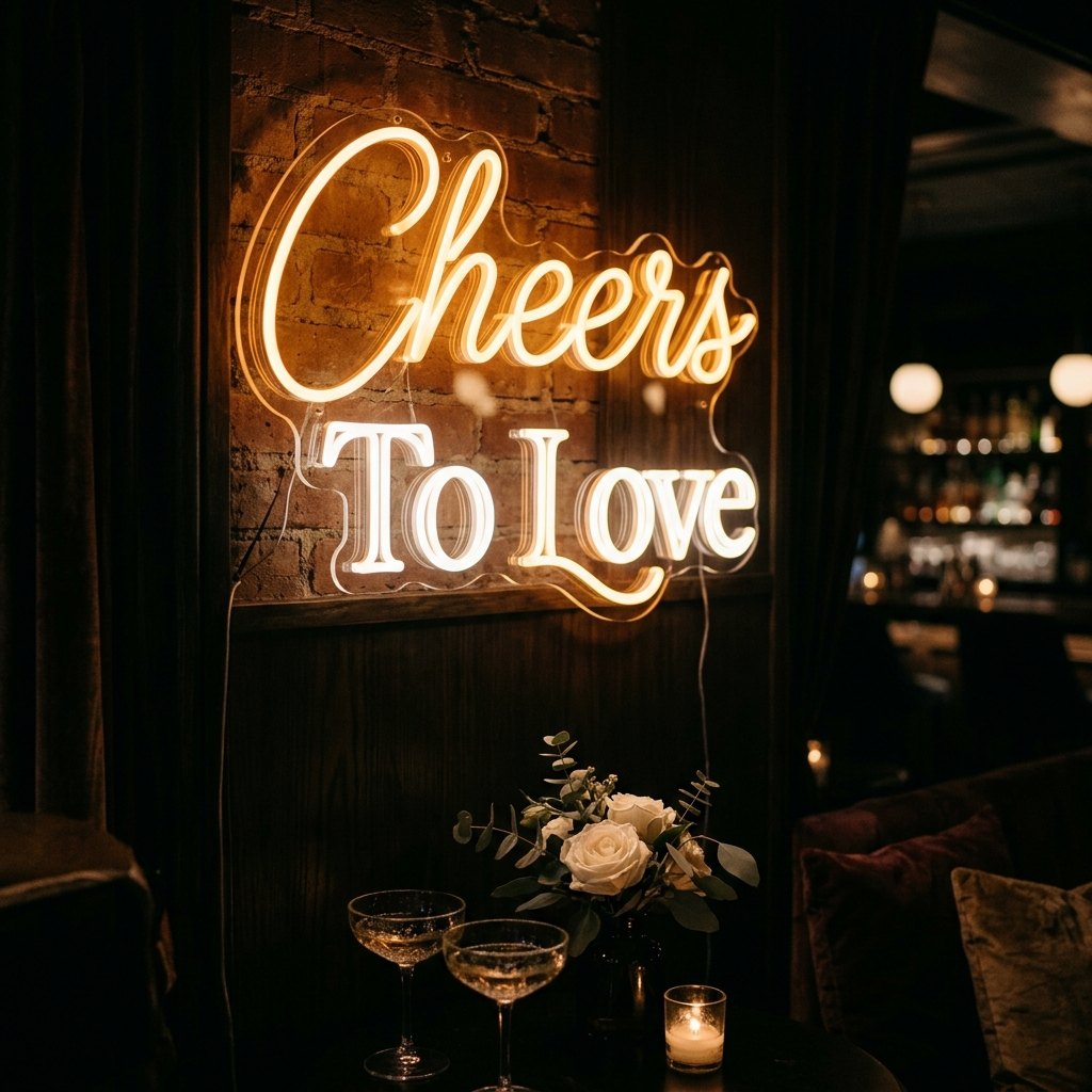 Custom Neon Engagement Backdrop Sign