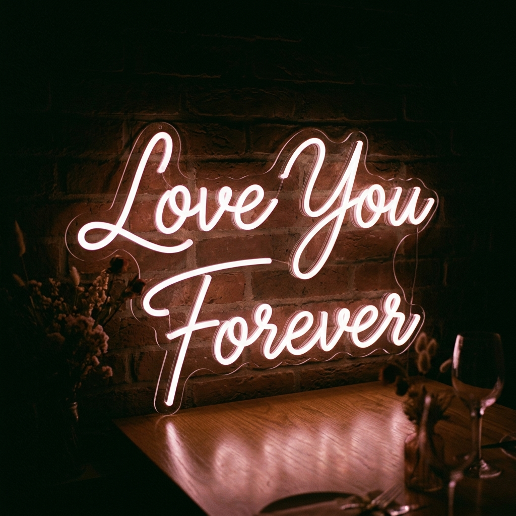 Custom Neon Anniversary Backdrop Sign