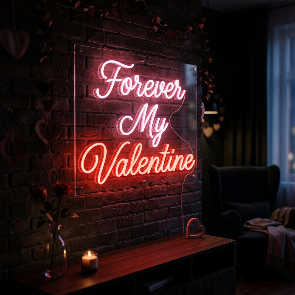 Custom Neon Valentine Backdrop Sign