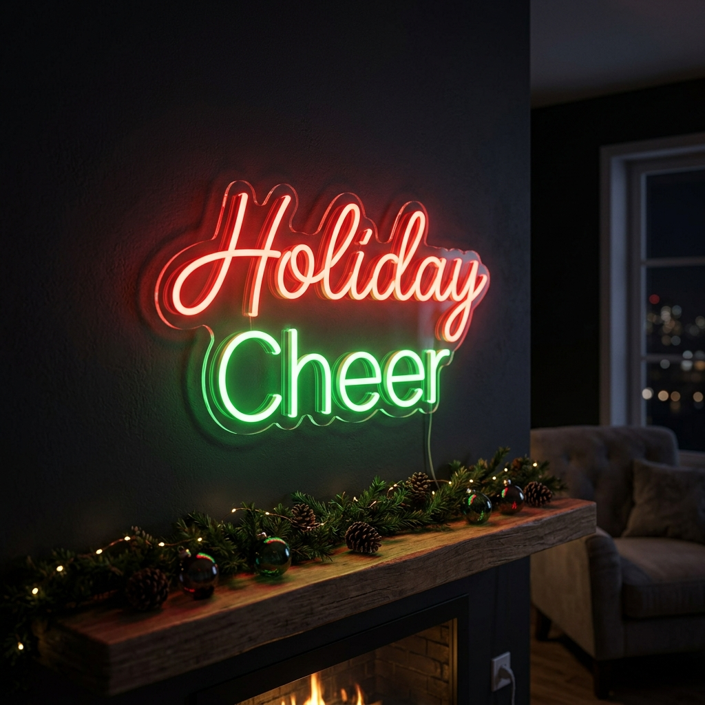 Custom Neon Holiday Backdrop Sign