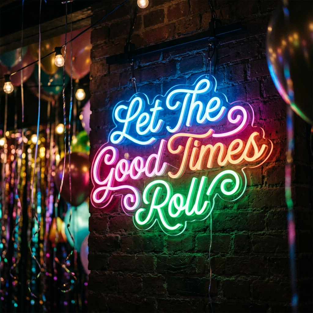 Custom Neon Party Backdrop Sign