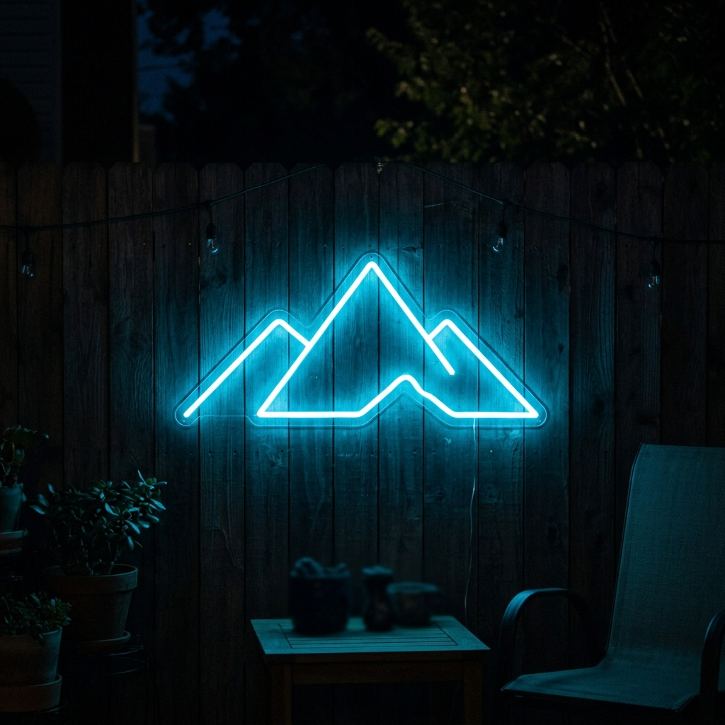 Mountain Outline Custom Neon Sign For Outdoor Decor