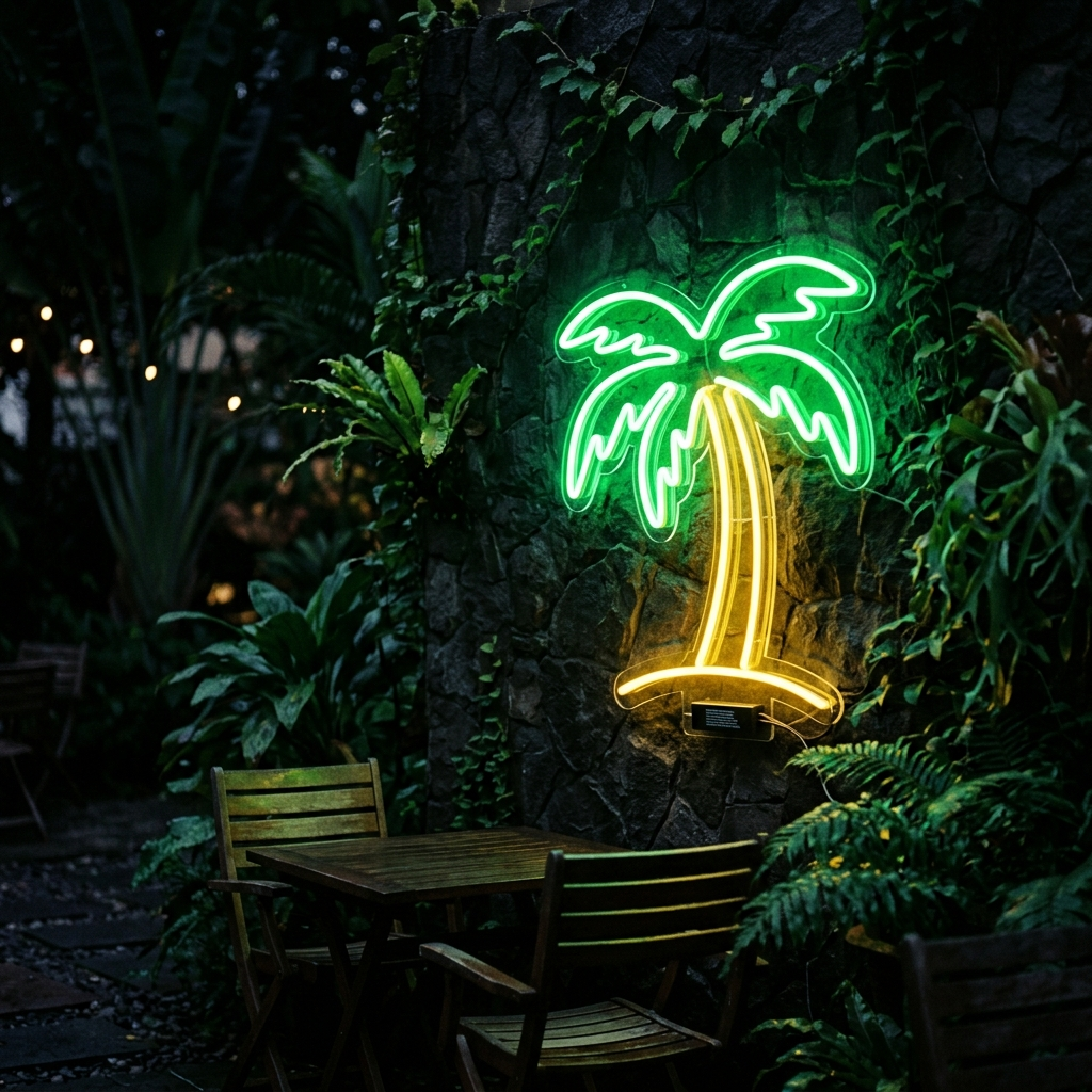 Palm Tree Custom Neon Sign For Outdoor Spaces