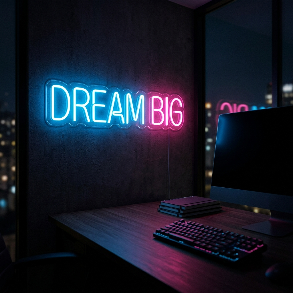 Dream Big Neon Sign For Inspirational Spaces
