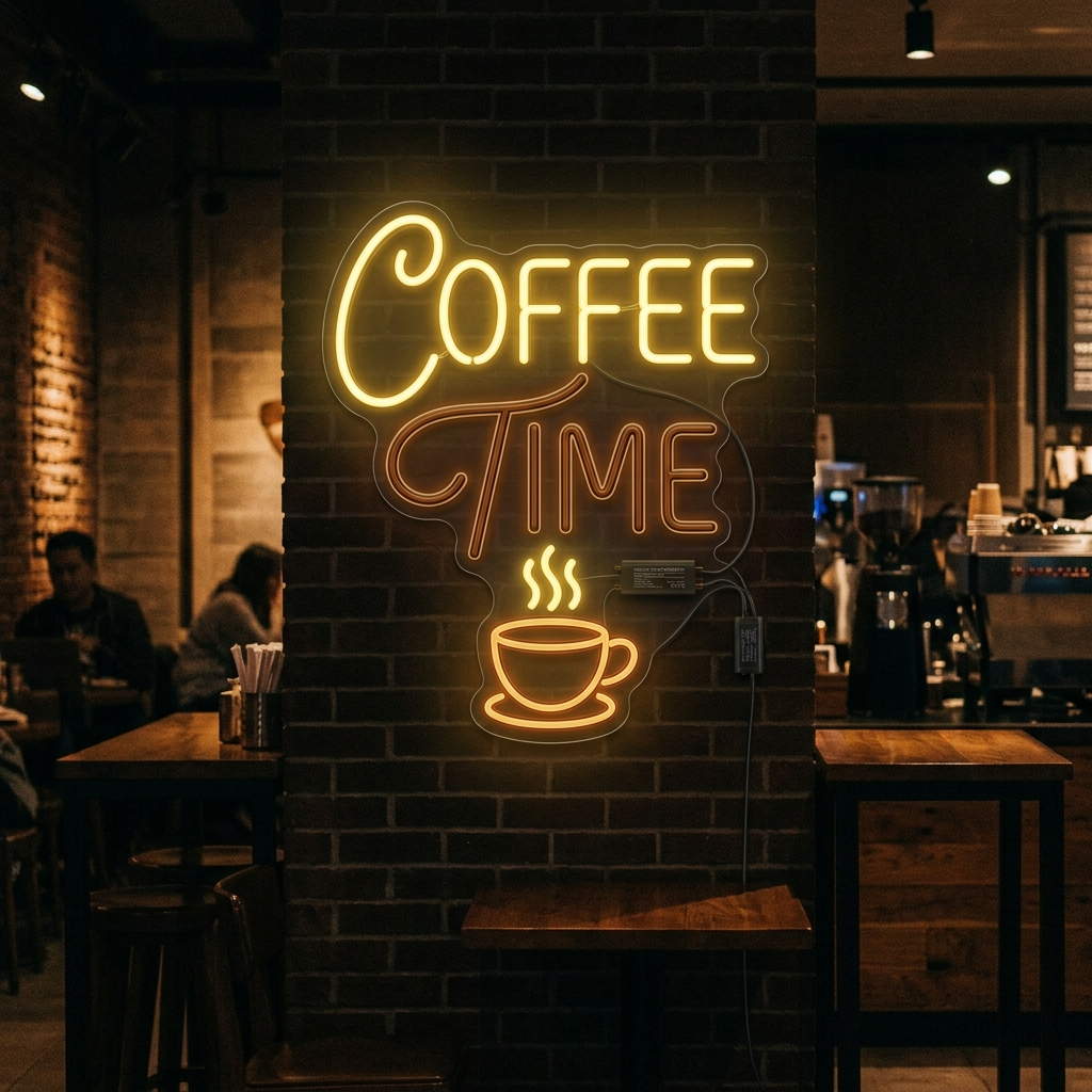 Coffee Time Neon Sign For Window Displays