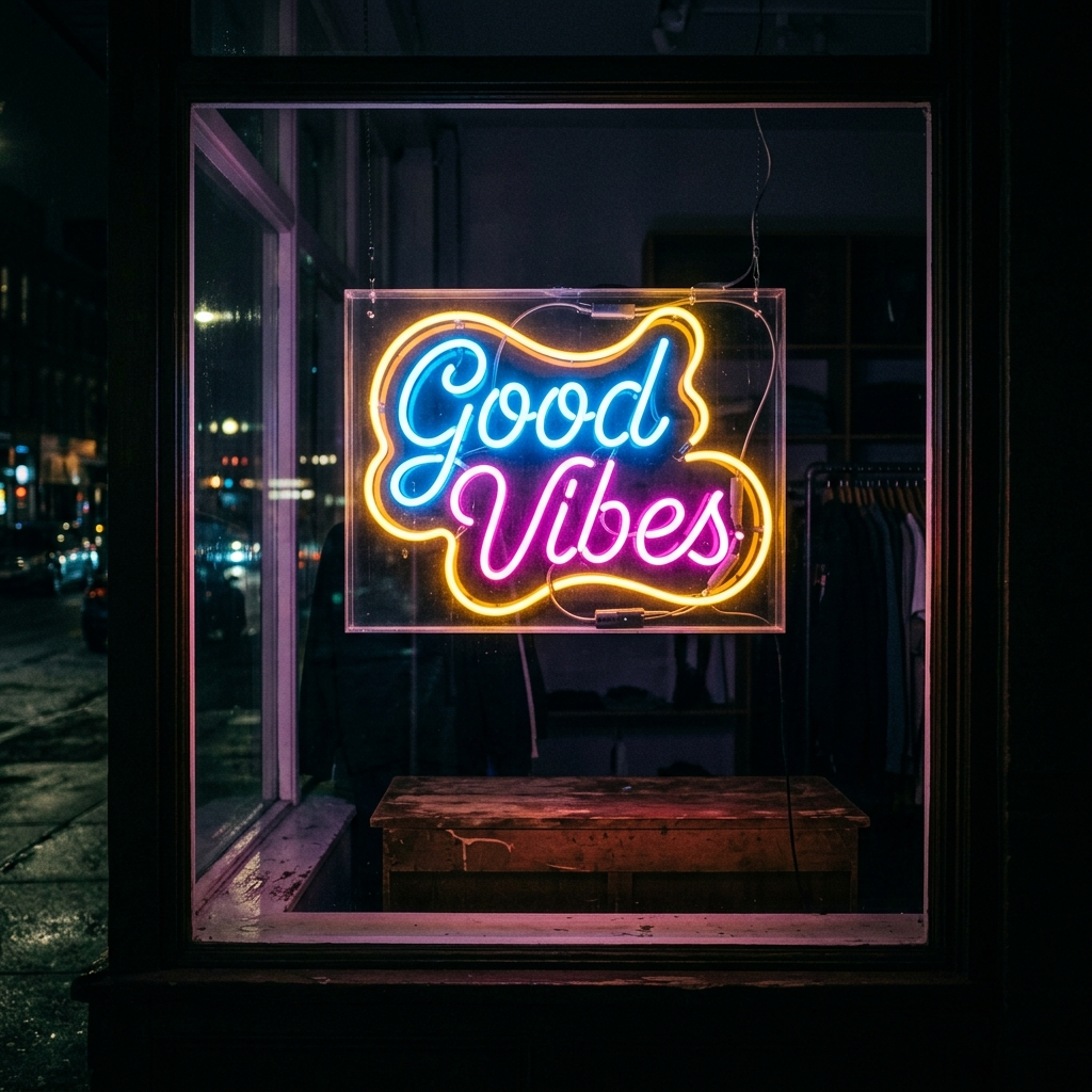 Good Vibes Custom Neon Sign For Windows