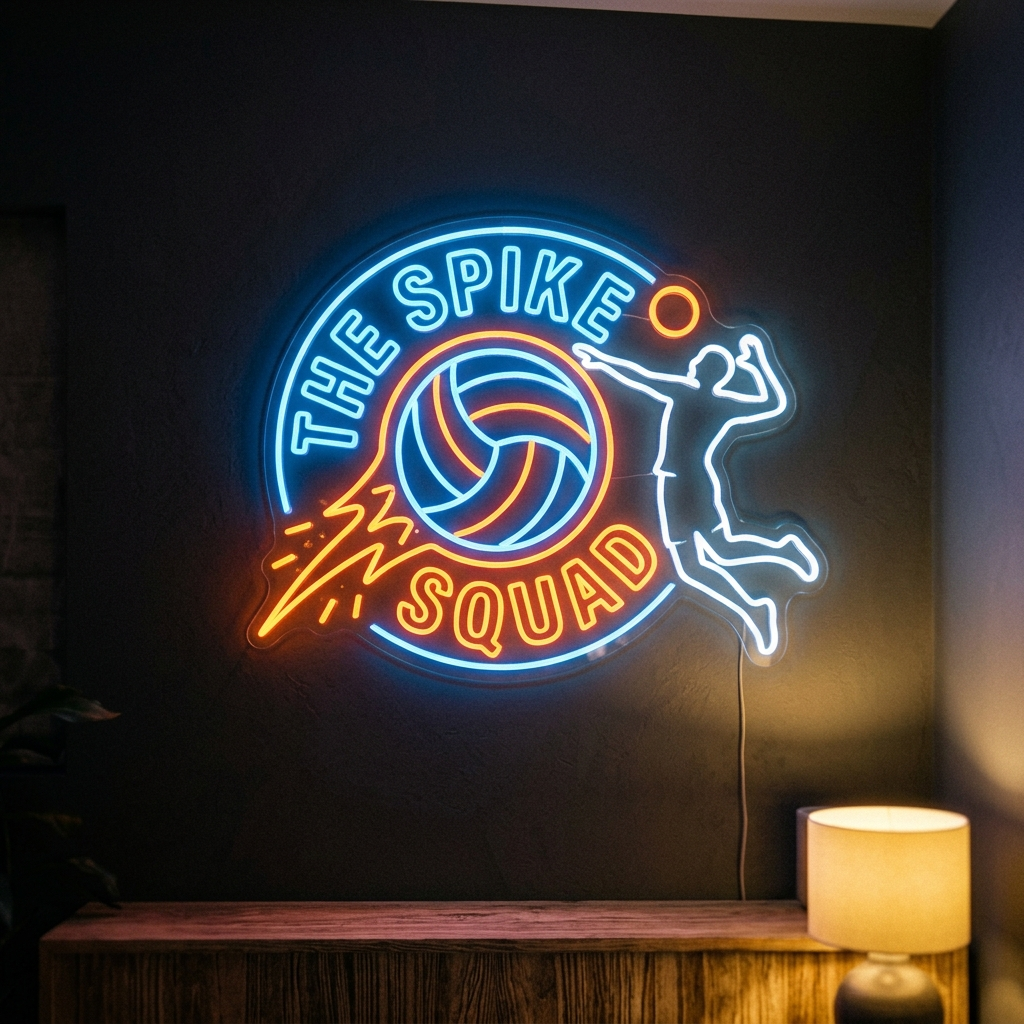 Custom Volleyball Team Logo Neon Sign