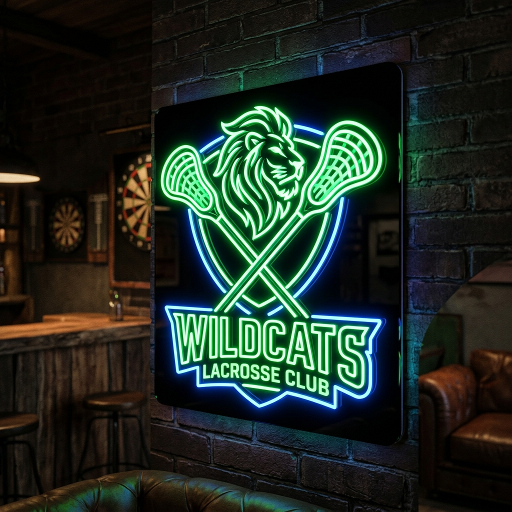 Personalized Lacrosse Team Logo Neon Sign