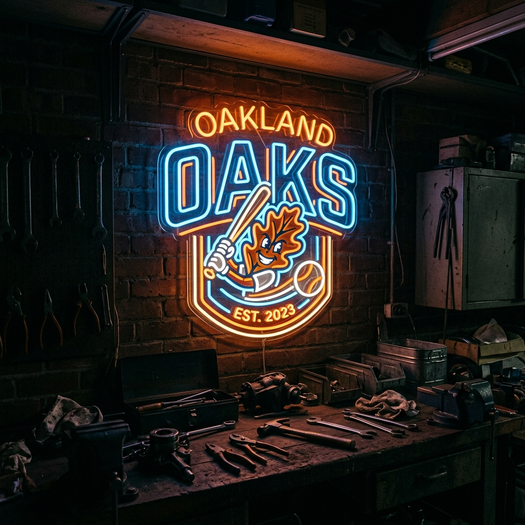Custom Baseball Team Logo Neon Sign