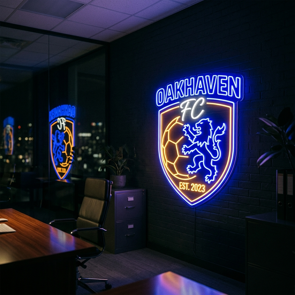 Custom Soccer Club Logo Neon Sign