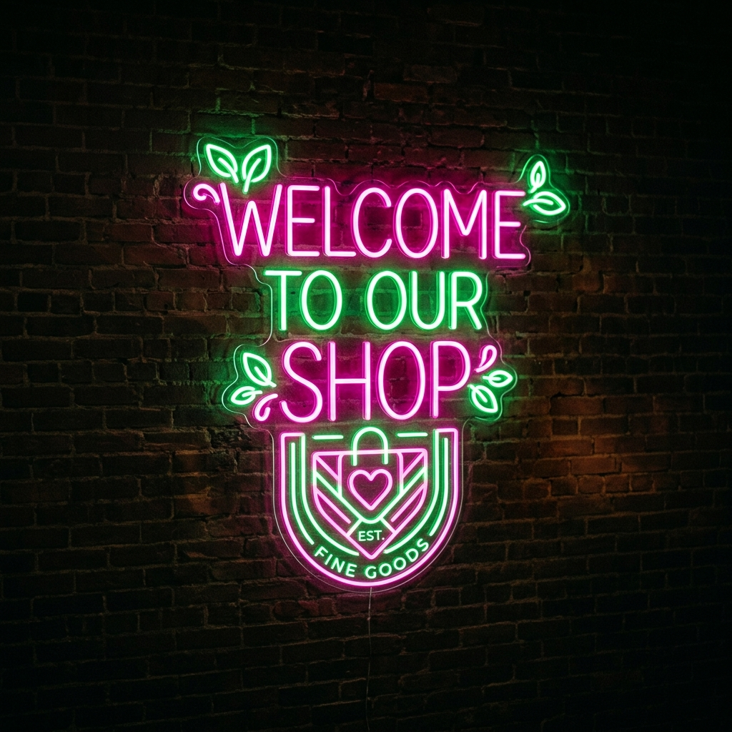 Welcome To Our Shop Custom Neon Sign