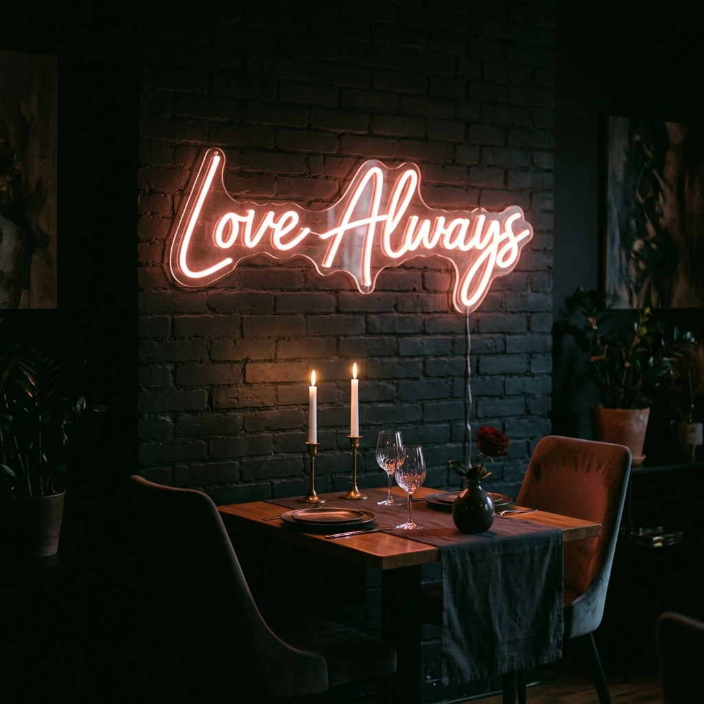 Love Always Custom Neon Sign In Cursive