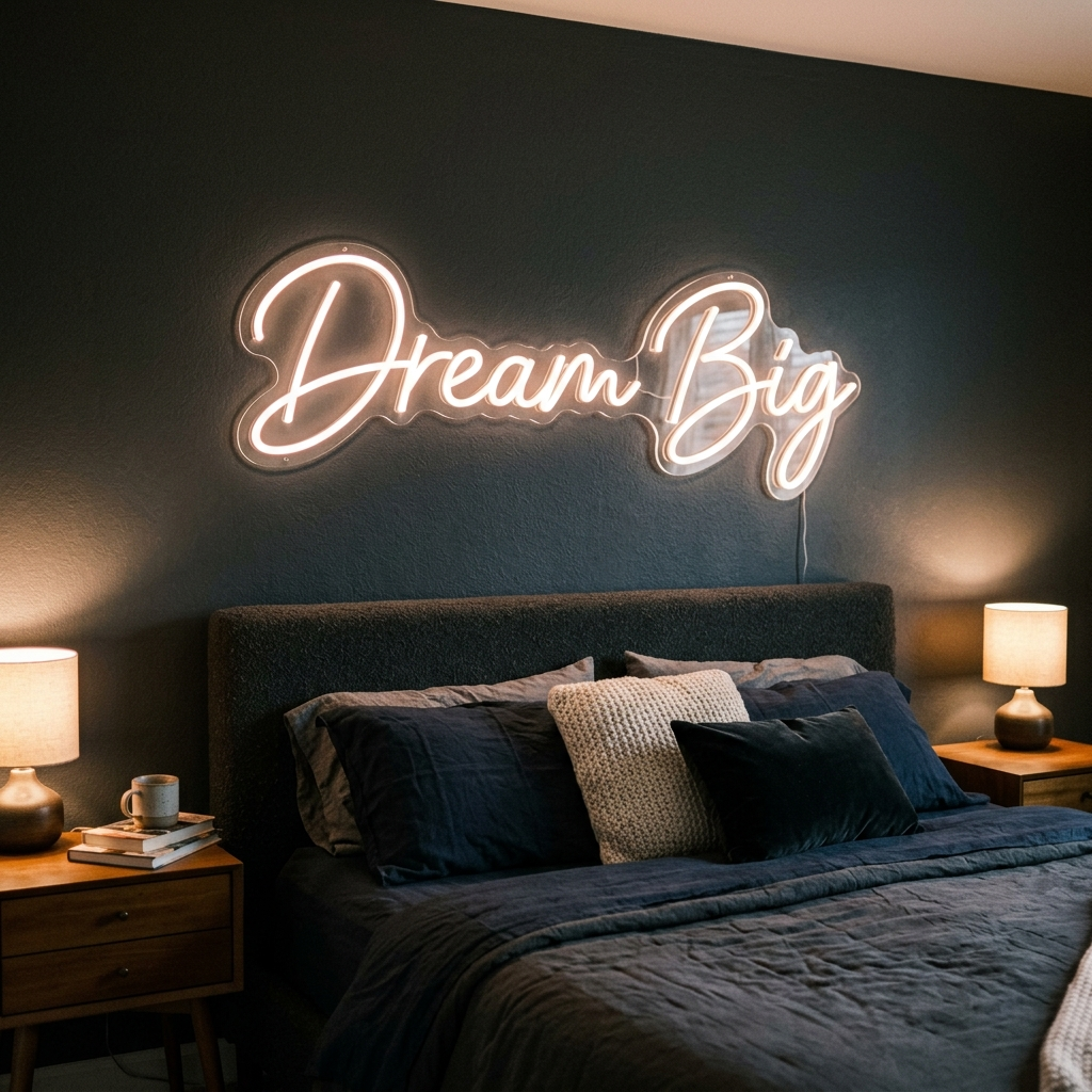 Dream Big Custom Neon Sign In Cursive