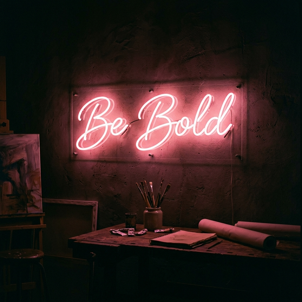 Be Bold Custom Neon Sign In Cursive
