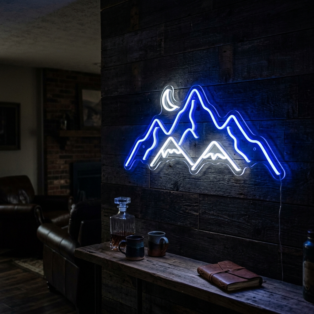 Mountain Range Neon Sign For Adventurous Decor